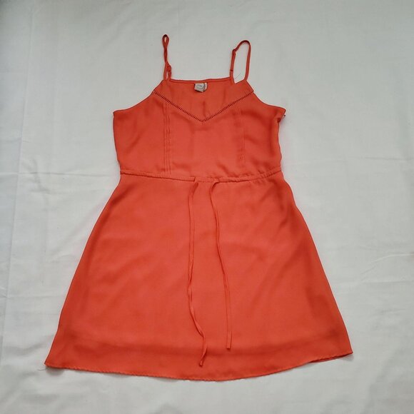 Paper Crane By Anthropologie Women's V-Neck Sleeveless Short Dress Orange Small - Picture 9 of 15